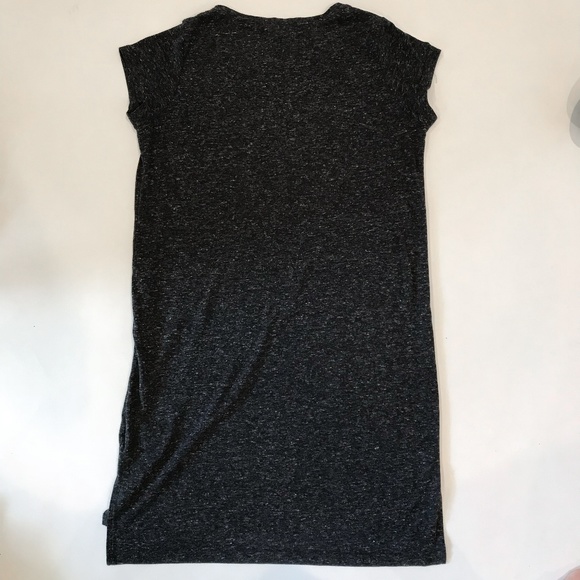 Deep Gray Heathered Shirt Dress. - Picture 4 of 6